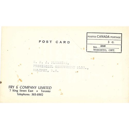 Canada Permit Post Card USED Toronto 3 cent advertising