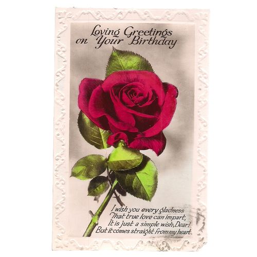 LOVING GREETINGS ON YOUR BIRTHDAY .used vintage postcard 1936