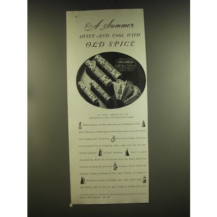 1939 Old Spice Talcum Ad - A summer sweet and cool with Old Spice
