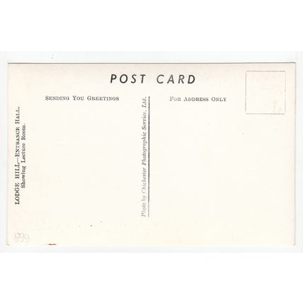 Entrance Hall Lodge Hill House Watersfield Pulborough Postcard RP West Sussex