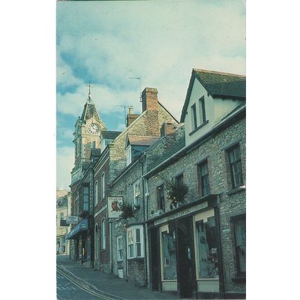 Standard size printed postcard Church Street Wincanton Wincanton Litho Somerset