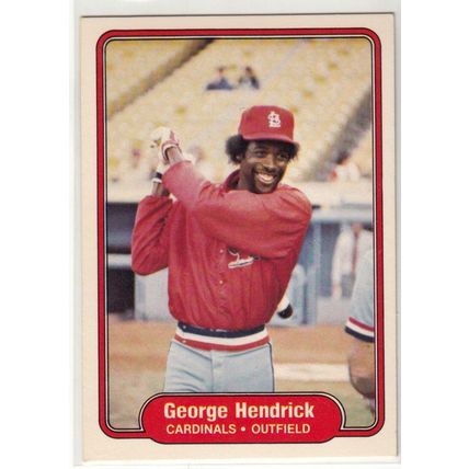 1982 Fleer baseball card 113 George Hendrick- Cardinals