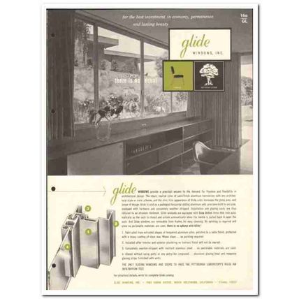 Glide Windows Inc 1955 vintage catalog aluminum horizontal sliding