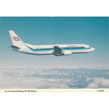 Air UK Leisure Boeing B737 400 Civil Aviation Postcard (A18626)