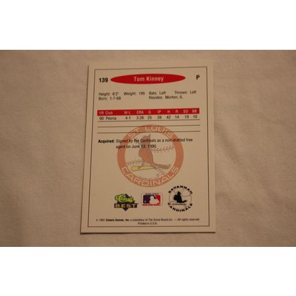 Tom Kinney 1991 Classic Best NO. 139