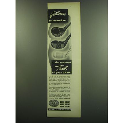 1949 Power-Bilt Golf Clubs Ad - Gentlemen be treated to.. the greatest thrill