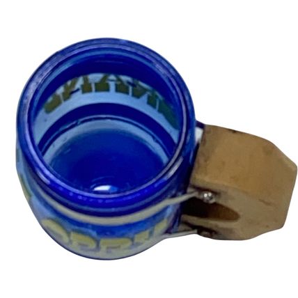 Grand Ole Opry Shot Glass Toothpick Holder Wooden Handle Blue Used