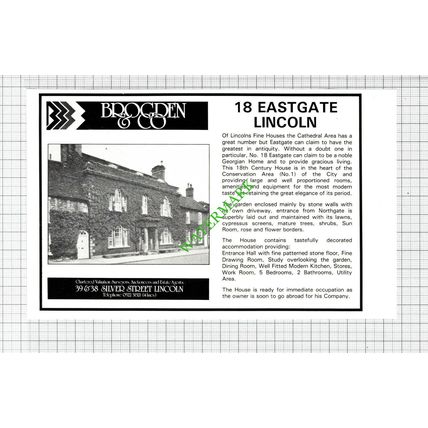 18 Eastgate Lincoln Lincolnshire House Sale - 1984 Cutting