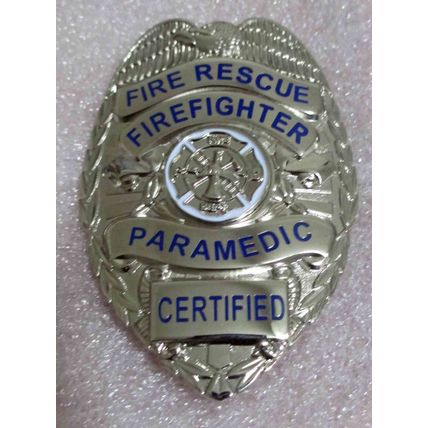 Firefighter Paramedic Silver Eagle Badge Pin Back