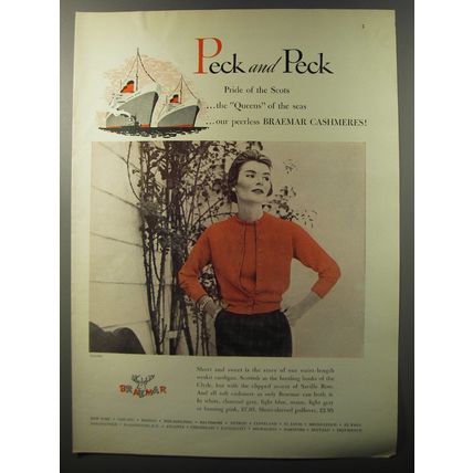 1953 Peck and Peck Braemar Cashmeres Ad - photo by Tom Palumbo