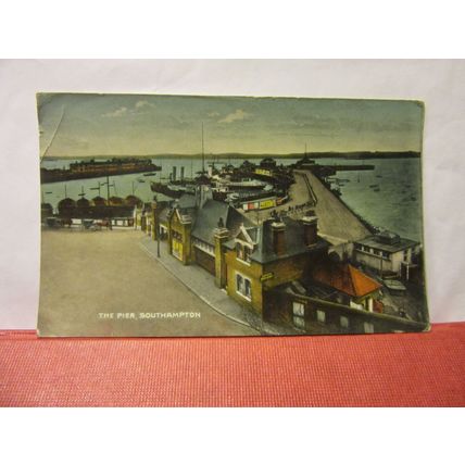 THE PIER, SOUTHAMPTON, HAMPSHIRE. used antique postcard =