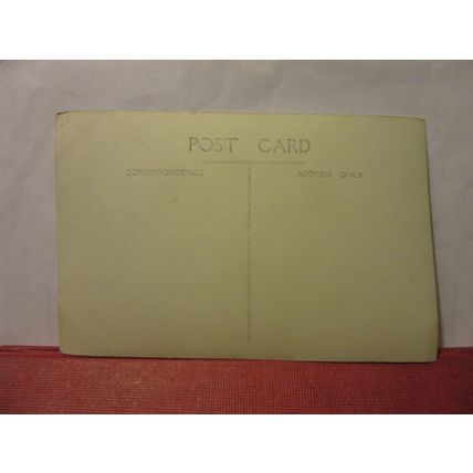 large family on the steps unused antique postcard real photo /