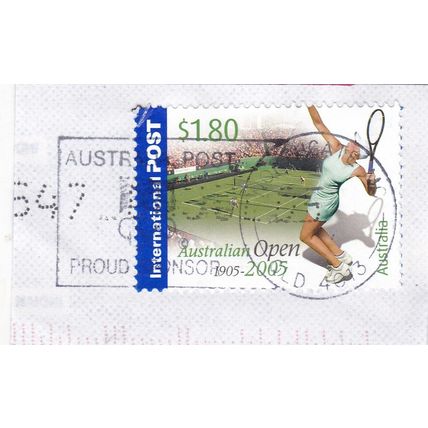 Australia 2005 Tennis Australian Open SG 2466 Northgate QLD cancel on piece VGC
