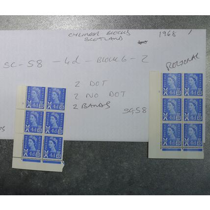 GB STAMPS Cylinder Block 4d blue Regionals Scotland 1968 MNH ~~L@@K~~