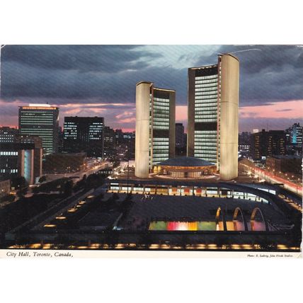 Toronto City Hall Canada Postcard used crease