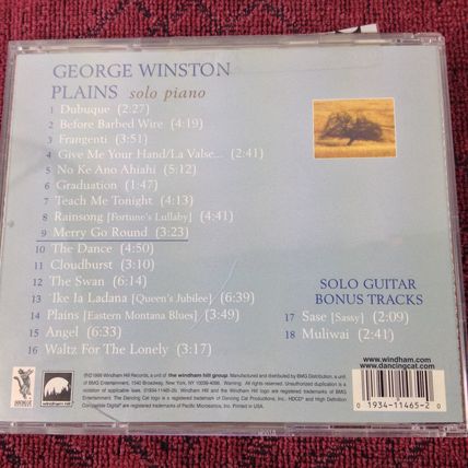 George Winston - 1999 - Plains - Limited Edition - Solo Piano - CD - Used