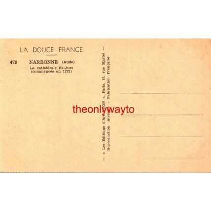 Narbonne, Cathedrale St Just, France, 470 Yvon Postcard, 1920s