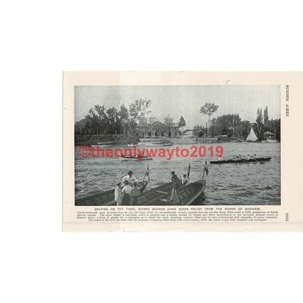 Boating On The Tigre, Buenos Aires, Argentina, Book Illustration, c1920