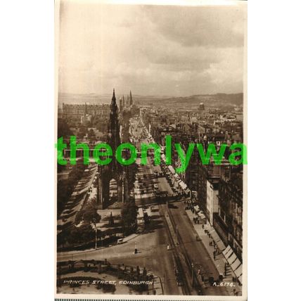 Princes Street, Edinburgh, Valentines RP Postcard, 1949