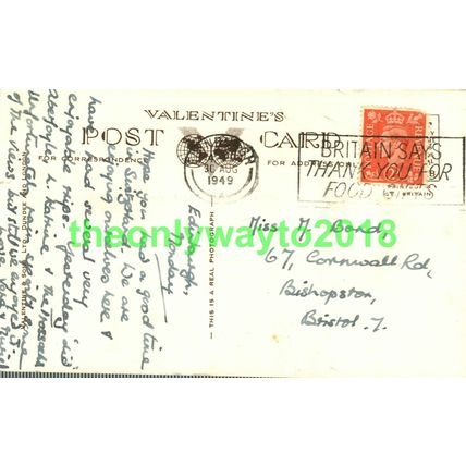 Princes Street, Edinburgh, Valentines RP Postcard, 1949