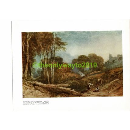 Beeston Castle Cheshire, by J M Turner, Book Illustration (Print), 1934