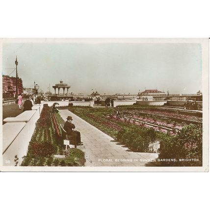 PC23263 Floral Bedding in Sunken Gardens. Brighton. 1931
