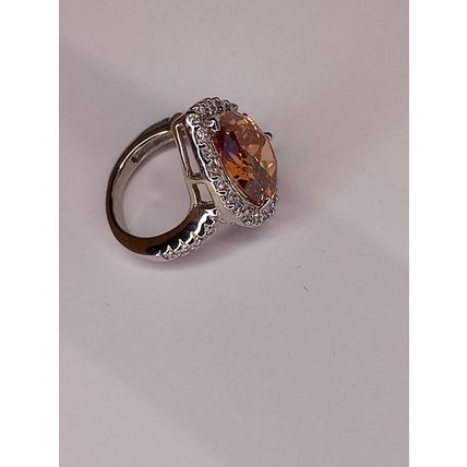 Sterling Silver Zirconia Teardrop Ring Purple or Orange Ret £34.99 New