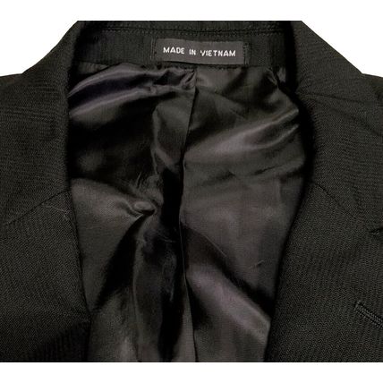 Jones New York Mens Blazer Black S46 Button Sleeve Inner Pockets Back Slit