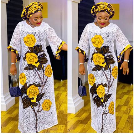 Loose Plus-size Fashionable And Personalized African Women's Rose Long Dress