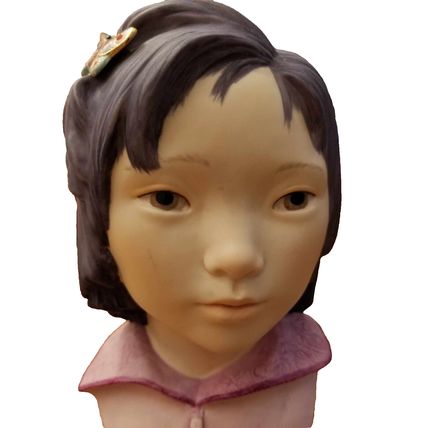 RARE Cybis Porcelain Figurine Head Bust Asian Girl Signed 9” by Dorothy Campbell