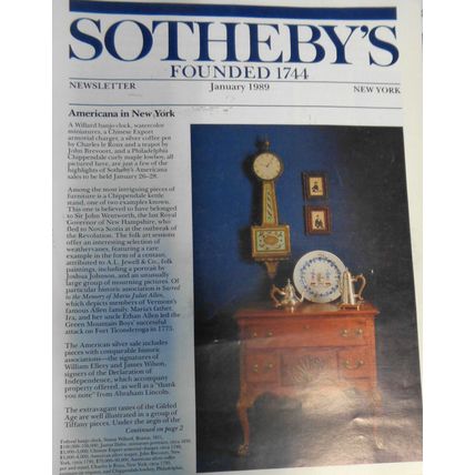 4 Sotheby's New York Newsletters, 1988 - 1991