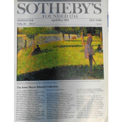 4 Sotheby's New York Newsletters, 1988 - 1991