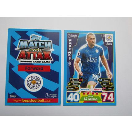 160. Islam Slimani - Leicester City - Match Attax 2017/18 Football Card EF1