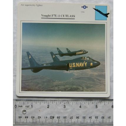 Vought F7U-1 Cutlass - USA - Air Superiority Fighter - Collectors Club Card