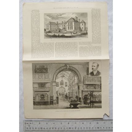 1885 engraving Museum & Art Gallery, Jaffrey Hospital, Birmingham + eclipse NZ