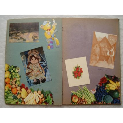 Large scrapbook - cards, tickets, scraps, etc. (see photos)