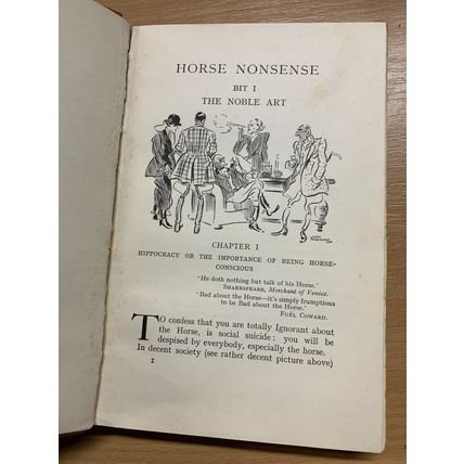 1933 "HORSE NONSENSE" EQUESTRIAN HUMOUR ILLUSTRATED HARDBACK BOOK (P3)