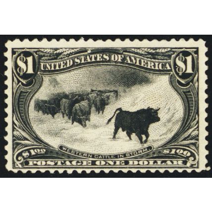 292, Mint NH $1 Cattle In Storm - With PSE Certificate * Stuart Katz