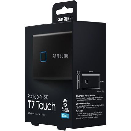 New Samsung T7 2TB Fingerprint Secure Portable External SSD 256-bit encryption