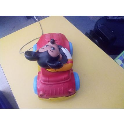 Old Vintage Walt Disney Kohner Mickey Mouse Pull Car Working Condition 1973
