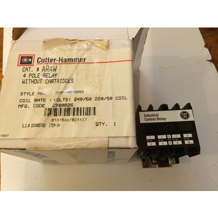 NEW cutler hammer AR4W 766A023G03 240/220V,10 AMPS INDUSTRIAL CONTROL RELAY,Ej