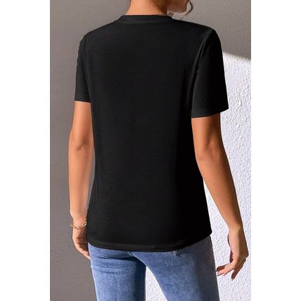 Black Valentine Two Tone Sequined Heart Shaped Graphic T Shirt