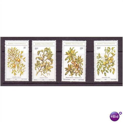 bophuthatswana stamps flowers plants sg56 59 mnh