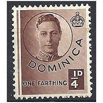Dominica 1940 SG109 1/4d Chocolate Mounted Mint.. .