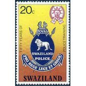 Swaziland QEII 1977 Police Training 20c Badge Mounted Mint MM SG 273 stamp