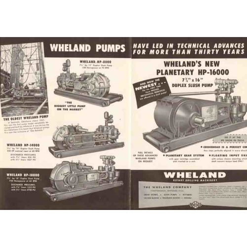 wheland company 1959 technical advances oilfield slush pump vintage ad