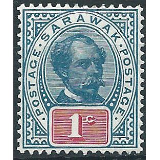 Sarawak 1901 SG36 1c Grey-Blue & Rosine Mounted Mint .. ..