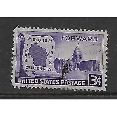 USA 1948 STATEHOOD OF WISCONSIN 3c VIOLET SG 954 FINE USED