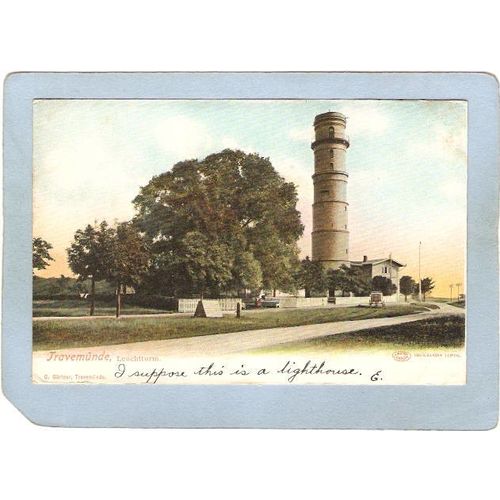 GER Germany Lighthouse Postcard Travemunde Leuchtturm lighthouse_box2~1000
