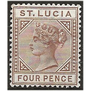 St Lucia 1898 SG48 4d Brown Mounted Mint . ..